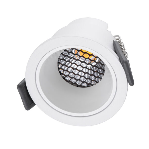 GloboStar® PLUTO-S 60248 Χωνευτό LED Spot Downlight TrimLess Φ6.4cm 7W 910lm 38° AC 220-240V IP20 Φ6.4 x Υ4.9cm - Στρόγγυλο - Λευκό & Anti-Glare HoneyComb - Φυσικό Λευκό 4500K - Bridgelux COB - 5 Years Warranty - Image 2