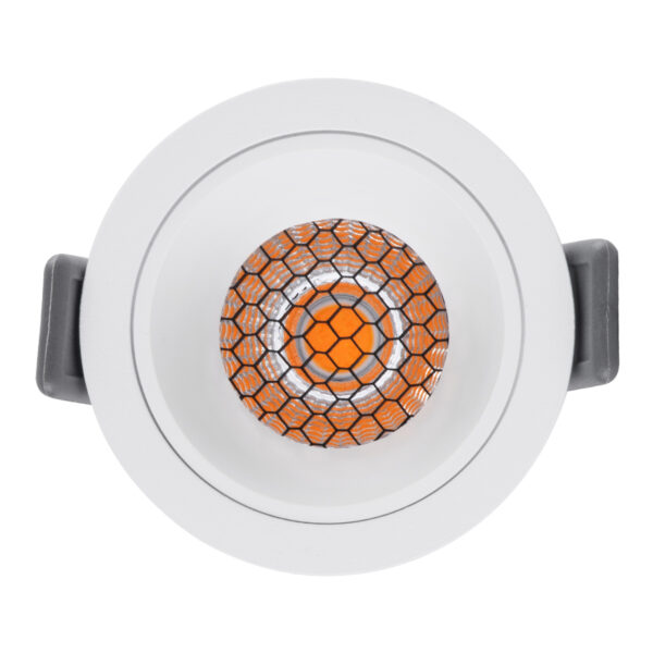 GloboStar® PLUTO-S 60249 Χωνευτό LED Spot Downlight TrimLess Φ6.4cm 7W 875lm 38° AC 220-240V IP20 Φ6.4 x Υ4.9cm - Στρόγγυλο - Λευκό & Anti-Glare HoneyComb - Θερμό Λευκό 2700K - Bridgelux COB - 5 Years Warranty - Image 5