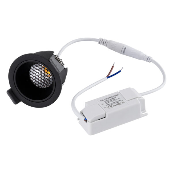 GloboStar® PLUTO-S 60250 Χωνευτό LED Spot Downlight TrimLess Φ6.4cm 7W 910lm 38° AC 220-240V IP20 Φ6.4 x Υ4.9cm - Στρόγγυλο - Μαύρο & Anti-Glare HoneyComb - Φυσικό Λευκό 4500K - Bridgelux COB - 5 Years Warranty - Image 6