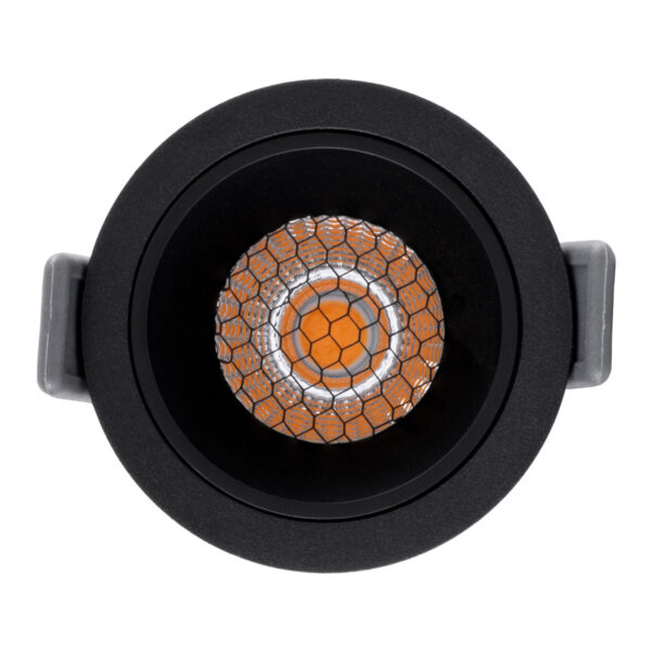 GloboStar® PLUTO-S 60251 Χωνευτό LED Spot Downlight TrimLess Φ6.4cm 7W 875lm 38° AC 220-240V IP20 Φ6.4 x Υ4.9cm - Στρόγγυλο - Μαύρο & Anti-Glare HoneyComb - Θερμό Λευκό 2700K - Bridgelux COB - 5 Years Warranty - Image 5