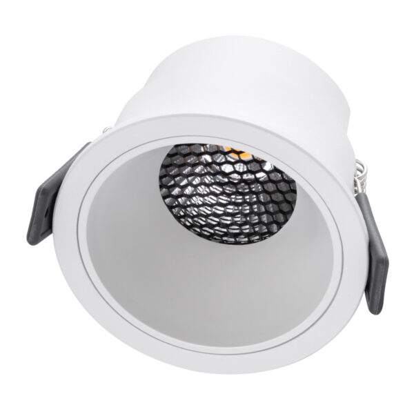 GloboStar® PLUTO-M 60254 Χωνευτό LED Spot Downlight TrimLess Φ8.4cm 10W 1300lm 38° AC 220-240V IP20 Φ8.4 x Υ5.9cm - Στρόγγυλο - Λευκό & Anti-Glare HoneyComb - Φυσικό Λευκό 4500K - Bridgelux COB - 5 Years Warranty - Image 2