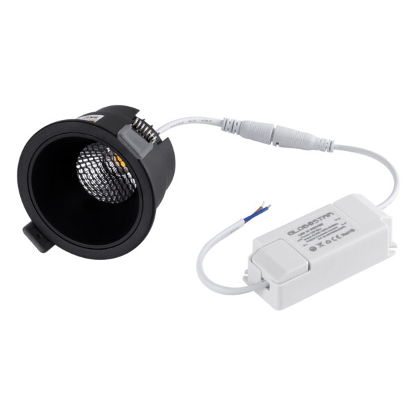 GloboStar® PLUTO-M 60256 Χωνευτό LED Spot Downlight TrimLess Φ8.4cm 10W 1300lm 38° AC 220-240V IP20 Φ8.4 x Υ5.9cm - Στρόγγυλο - Μαύρο & Anti-Glare HoneyComb - Φυσικό Λευκό 4500K - Bridgelux COB - 5 Years Warranty - Image 6