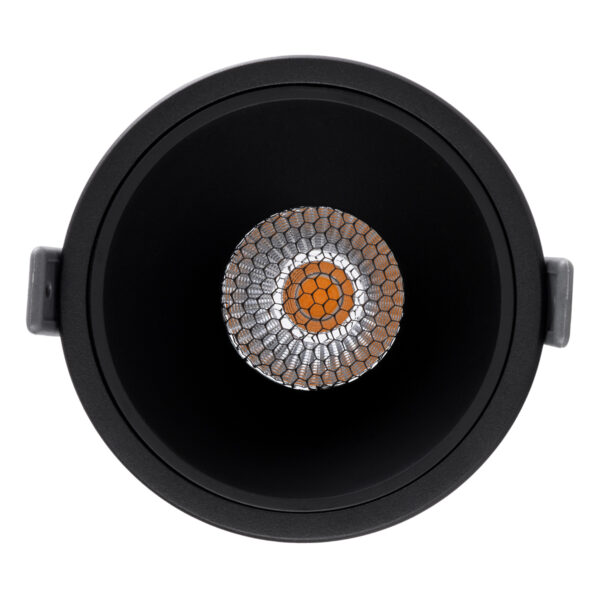 GloboStar® PLUTO-B 60263 Χωνευτό LED Spot Downlight TrimLess Φ10.4cm 15W 1875lm 38° AC 220-240V IP20 Φ10.4 x Υ6.5cm - Στρόγγυλο - Μαύρο & Anti-Glare HoneyComb - Θερμό Λευκό 2700K - Bridgelux COB - 5 Years Warranty - Image 5