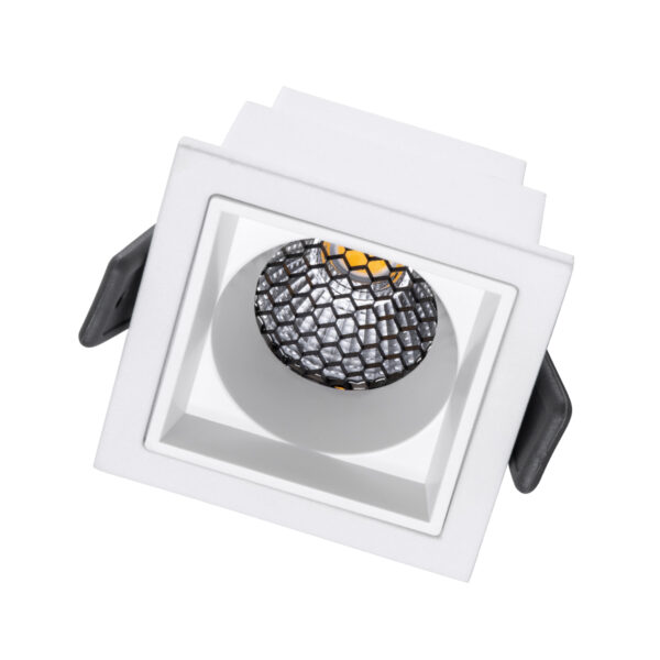 GloboStar® PLUTO-S 60266 Χωνευτό LED Spot Downlight TrimLess Μ6.4xΠ6.4cm 7W 910lm 38° AC 220-240V IP20 Μ6.4 x Π6.4 x Υ4.9cm - Τετράγωνο - Λευκό & Anti-Glare HoneyComb - Φυσικό Λευκό 4500K - Bridgelux COB - 5 Years Warranty - Image 2