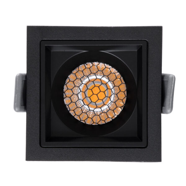 GloboStar® PLUTO-S 60268 Χωνευτό LED Spot Downlight TrimLess Μ6.4xΠ6.4cm 7W 910lm 38° AC 220-240V IP20 Μ6.4 x Π6.4 x Υ4.9cm - Τετράγωνο - Μαύρο & Anti-Glare HoneyComb - Φυσικό Λευκό 4500K - Bridgelux COB - 5 Years Warranty - Image 5