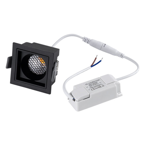 GloboStar® PLUTO-S 60268 Χωνευτό LED Spot Downlight TrimLess Μ6.4xΠ6.4cm 7W 910lm 38° AC 220-240V IP20 Μ6.4 x Π6.4 x Υ4.9cm - Τετράγωνο - Μαύρο & Anti-Glare HoneyComb - Φυσικό Λευκό 4500K - Bridgelux COB - 5 Years Warranty - Image 6