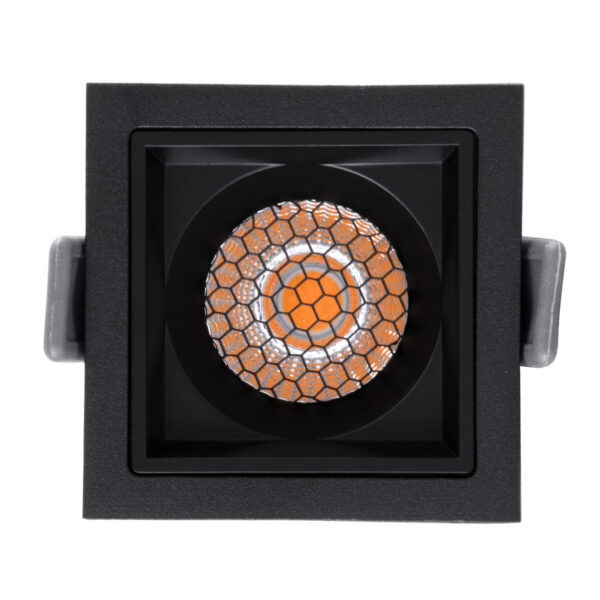 GloboStar® PLUTO-S 60269 Χωνευτό LED Spot Downlight TrimLess Μ6.4xΠ6.4cm 7W 875lm 38° AC 220-240V IP20 Μ6.4 x Π6.4 x Υ4.9cm - Τετράγωνο - Μαύρο & Anti-Glare HoneyComb - Θερμό Λευκό 2700K - Bridgelux COB - 5 Years Warranty - Image 5