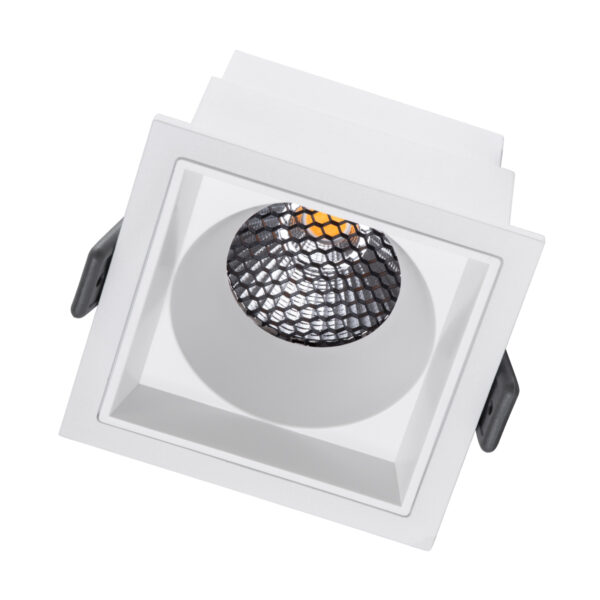 GloboStar® PLUTO-M 60273 Χωνευτό LED Spot Downlight TrimLess Μ8.4xΠ8.4cm 10W 1250lm 38° AC 220-240V IP20 Μ8.4 x Π8.4 x Υ5.9cm - Τετράγωνο - Λευκό & Anti-Glare HoneyComb - Θερμό Λευκό 2700K - Bridgelux COB - 5 Years Warranty - Image 2