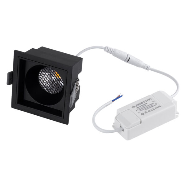 GloboStar® PLUTO-M 60274 Χωνευτό LED Spot Downlight TrimLess Μ8.4xΠ8.4cm 10W 1300lm 38° AC 220-240V IP20 Μ8.4 x Π8.4 x Υ5.9cm - Τετράγωνο - Μαύρο & Anti-Glare HoneyComb - Φυσικό Λευκό 4500K - Bridgelux COB - 5 Years Warranty - Image 6