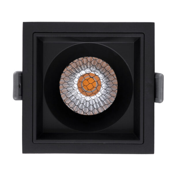 GloboStar® PLUTO-M 60275 Χωνευτό LED Spot Downlight TrimLess Μ8.4xΠ8.4cm 10W 1250lm 38° AC 220-240V IP20 Μ8.4 x Π8.4 x Υ5.9cm - Τετράγωνο - Μαύρο & Anti-Glare HoneyComb - Θερμό Λευκό 2700K - Bridgelux COB - 5 Years Warranty - Image 5