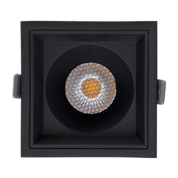 GloboStar® PLUTO-B 60280 Χωνευτό LED Spot Downlight TrimLess Μ10.4xΠ10.4cm 15W 1950lm 38° AC 220-240V IP20 Μ10.4 x Π10.4 x Υ6.5cm - Τετράγωνο - Μαύρο & Anti-Glare HoneyComb - Φυσικό Λευκό 4500K - Bridgelux COB - 5 Years Warranty - Image 5