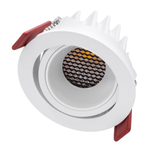 GloboStar® LEO-R 60284 Χωνευτό LED Spot Downlight TrimLess Φ8.5cm 10W 1300lm 38° AC 220-240V IP20 Φ8.5 x Υ6.6cm - Στρόγγυλο - Κινούμενο - Λευκό & Anti-Glare HoneyComb - Φυσικό Λευκό 4500K - Bridgelux COB - 5 Years Warranty - Image 2