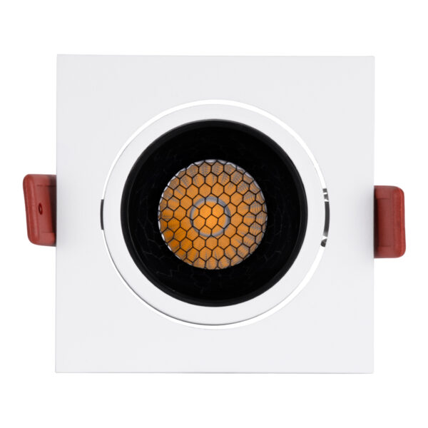 GloboStar® LEO-SQ 60288 Χωνευτό LED Spot Downlight TrimLess Μ8.5xΠ8.5cm 10W 1300lm 38° AC 220-240V IP20 Μ8.5 x Π8.5 x Υ6.6cm - Τετράγωνο - Κινούμενο - Λευκό με Μαύρο Κάτοπτρο & Anti-Glare HoneyComb - Φυσικό Λευκό 4500K - Bridgelux COB - 5 Years Warranty - Image 7