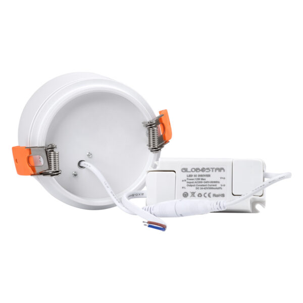 GloboStar® OMEGA-R 60294 Χωνευτό LED Spot Downlight TrimLess Φ10cm 12W 1560lm 36° AC 220-240V IP20 Φ10 x Υ8.2cm - Στρόγγυλο - Λευκό - Φυσικό Λευκό 4500K - Bridgelux COB - 5 Years Warranty - Image 12