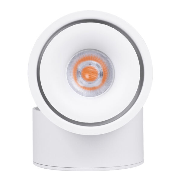 GloboStar® OMEGA-S 60299 Επιφανειακό LED Spot Downlight Φ10cm 12W 1500lm 36° AC 220-240V IP20 Φ10 x Υ10.5cm - Στρόγγυλο - Λευκό - Θερμό Λευκό 2700K - Bridgelux COB - 5 Years Warranty - Image 8