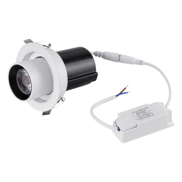 GloboStar® VIRGO-S 60303 Χωνευτό LED Spot Downlight TrimLess Φ9cm 7W 875lm 36° AC 220-240V IP20 Φ9cm x Υ9cm - Στρόγγυλο - Λευκό με Μαύρο Κάτοπτρο - Θερμό Λευκό 2700K - Bridgelux COB - 5 Years Warranty - Image 14