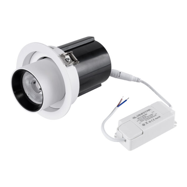 GloboStar® VIRGO-M 60306 Χωνευτό LED Spot Downlight TrimLess Φ11cm 12W 1560lm 36° AC 220-240V IP20 Φ11cm x Υ11.5cm - Στρόγγυλο - Λευκό με Μαύρο Κάτοπτρο - Φυσικό Λευκό 4500K - Bridgelux COB - 5 Years Warranty - Image 14