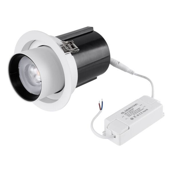 GloboStar® VIRGO-B 60310 Χωνευτό LED Spot Downlight TrimLess Φ13.5cm 20W 2600lm 36° AC 220-240V IP20 Φ13.5cm x Υ14cm - Στρόγγυλο - Λευκό με Μαύρο Κάτοπτρο - Φυσικό Λευκό 4500K - Bridgelux COB - 5 Years Warranty - Image 14