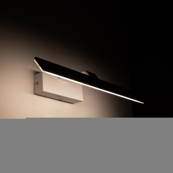 GloboStar® MIRROR 60512 Φωτιστικό Τοίχου - Απλίκα LED 12W 1440lm 120° AC 85-265V IP54 Φυσικό Λευκό 4500K Λευκό Μέταλλο - Μ42 x Π5 x Υ15cm - 2 Xρόνια Εγγύηση - Image 2