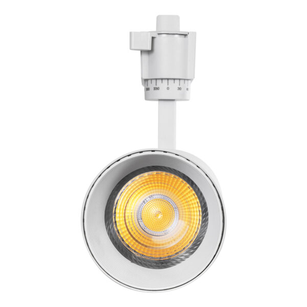 GloboStar® LUGANO 60812 Μονοφασικό Φωτιστικό Σποτ Ράγας LED 30W 3900lm 36° Acrylic HQ LENS AC 220-240V IP20 Φ7.5 x Υ22.7cm Ψυχρό Λευκό 6000K - EUROTRACK® System 1L+1N - Λευκό - Bridgelux Chip - TÜV Certified Driver - 5 Χρόνια Εγγύηση - Image 6