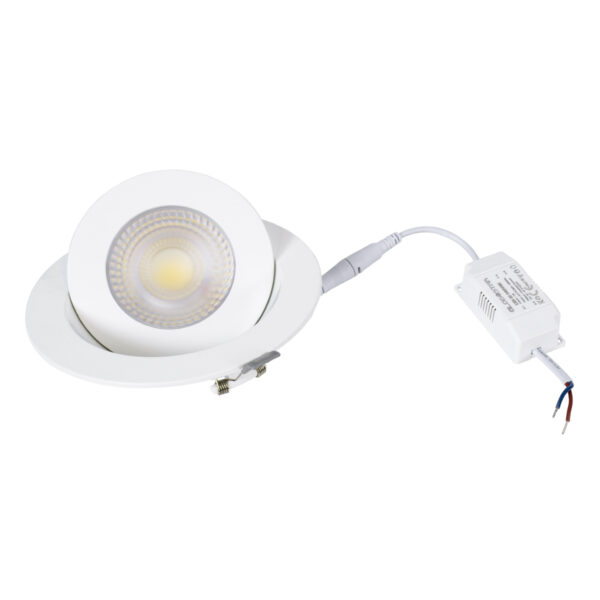 GloboStar® LEXIS JOINT 60988 Χωνευτό LED Κινούμενο Spot Downlight 12W 1200lm 45° AC 220-240V IP44 Φ15.8cm x Υ4.1cm - Στρόγγυλο - Λευκό - Φυσικό Λευκό 4500K - Bridgelux Chip - TÜV Certified Driver - 5 Years Warranty - Image 10