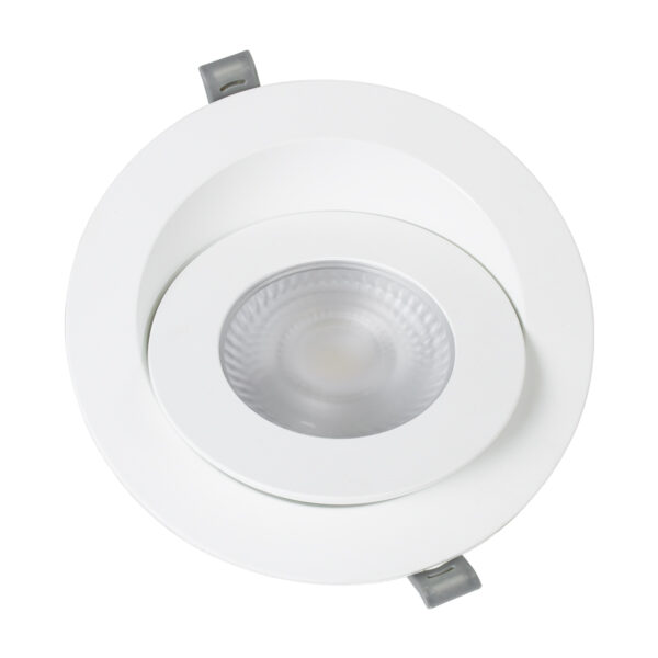 GloboStar® LEXIS JOINT 60988 Χωνευτό LED Κινούμενο Spot Downlight 12W 1200lm 45° AC 220-240V IP44 Φ15.8cm x Υ4.1cm - Στρόγγυλο - Λευκό - Φυσικό Λευκό 4500K - Bridgelux Chip - TÜV Certified Driver - 5 Years Warranty - Image 3