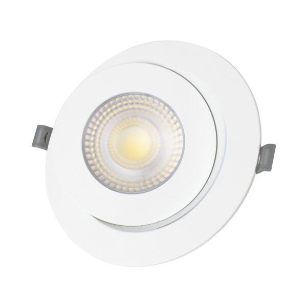 GloboStar® LEXIS JOINT 60988 Χωνευτό LED Κινούμενο Spot Downlight 12W 1200lm 45° AC 220-240V IP44 Φ15.8cm x Υ4.1cm - Στρόγγυλο - Λευκό - Φυσικό Λευκό 4500K - Bridgelux Chip - TÜV Certified Driver - 5 Years Warranty - Image 4