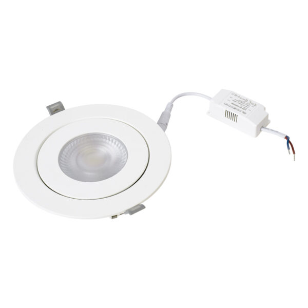 GloboStar® LEXIS JOINT 60988 Χωνευτό LED Κινούμενο Spot Downlight 12W 1200lm 45° AC 220-240V IP44 Φ15.8cm x Υ4.1cm - Στρόγγυλο - Λευκό - Φυσικό Λευκό 4500K - Bridgelux Chip - TÜV Certified Driver - 5 Years Warranty - Image 9