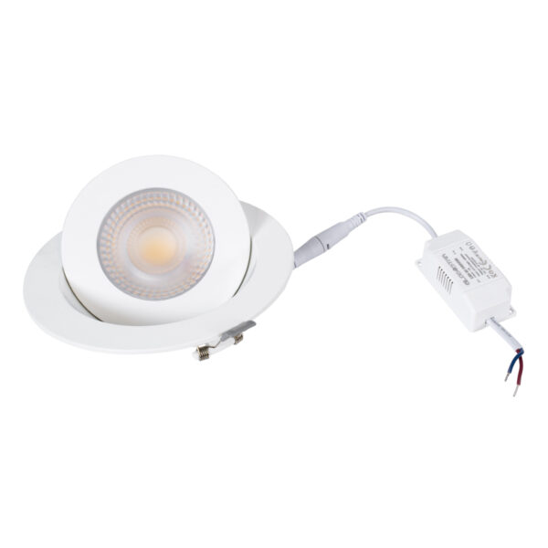 GloboStar® LEXIS JOINT 60989 Χωνευτό LED Κινούμενο Spot Downlight 12W 1140lm 45° AC 220-240V IP44 Φ15.8cm x Υ4.1cm - Στρόγγυλο - Λευκό - Θερμό Λευκό 2700K - Bridgelux Chip - TÜV Certified Driver - 5 Years Warranty - Image 10