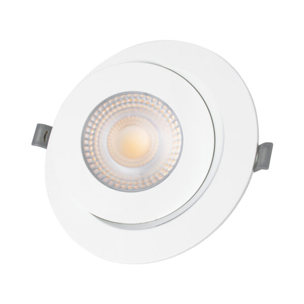 GloboStar® LEXIS JOINT 60989 Χωνευτό LED Κινούμενο Spot Downlight 12W 1140lm 45° AC 220-240V IP44 Φ15.8cm x Υ4.1cm - Στρόγγυλο - Λευκό - Θερμό Λευκό 2700K - Bridgelux Chip - TÜV Certified Driver - 5 Years Warranty - Image 4