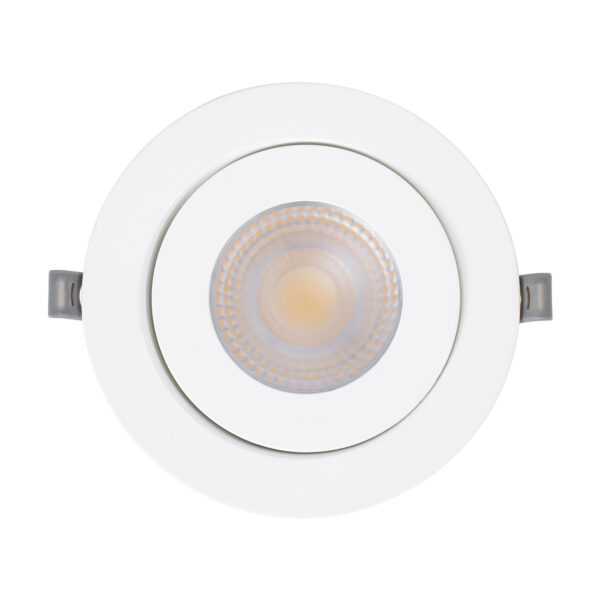 GloboStar® LEXIS JOINT 60989 Χωνευτό LED Κινούμενο Spot Downlight 12W 1140lm 45° AC 220-240V IP44 Φ15.8cm x Υ4.1cm - Στρόγγυλο - Λευκό - Θερμό Λευκό 2700K - Bridgelux Chip - TÜV Certified Driver - 5 Years Warranty - Image 5