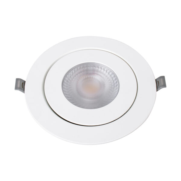 GloboStar® LEXIS JOINT 60989 Χωνευτό LED Κινούμενο Spot Downlight 12W 1140lm 45° AC 220-240V IP44 Φ15.8cm x Υ4.1cm - Στρόγγυλο - Λευκό - Θερμό Λευκό 2700K - Bridgelux Chip - TÜV Certified Driver - 5 Years Warranty - Image 7