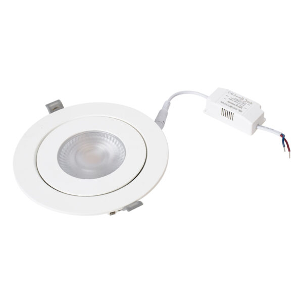 GloboStar® LEXIS JOINT 60989 Χωνευτό LED Κινούμενο Spot Downlight 12W 1140lm 45° AC 220-240V IP44 Φ15.8cm x Υ4.1cm - Στρόγγυλο - Λευκό - Θερμό Λευκό 2700K - Bridgelux Chip - TÜV Certified Driver - 5 Years Warranty - Image 9