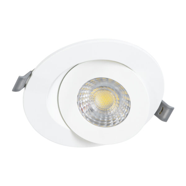 GloboStar® LEXIS JOINT 60990 Χωνευτό LED Κινούμενο Spot Downlight 7W 680lm 45° AC 220-240V IP44 Φ12cm x Υ3.1cm - Στρόγγυλο - Λευκό - Φυσικό Λευκό 4500K - Bridgelux Chip - TÜV Certified Driver - 5 Years Warranty - Image 2