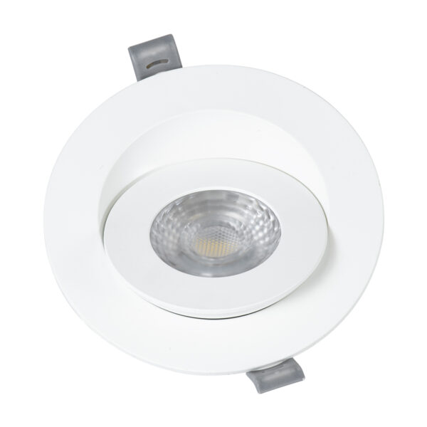 GloboStar® LEXIS JOINT 60990 Χωνευτό LED Κινούμενο Spot Downlight 7W 680lm 45° AC 220-240V IP44 Φ12cm x Υ3.1cm - Στρόγγυλο - Λευκό - Φυσικό Λευκό 4500K - Bridgelux Chip - TÜV Certified Driver - 5 Years Warranty - Image 3