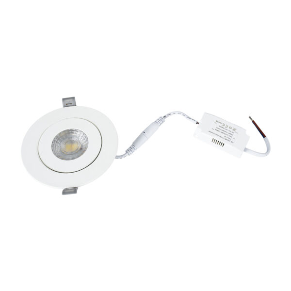 GloboStar® LEXIS JOINT 60990 Χωνευτό LED Κινούμενο Spot Downlight 7W 680lm 45° AC 220-240V IP44 Φ12cm x Υ3.1cm - Στρόγγυλο - Λευκό - Φυσικό Λευκό 4500K - Bridgelux Chip - TÜV Certified Driver - 5 Years Warranty - Image 9