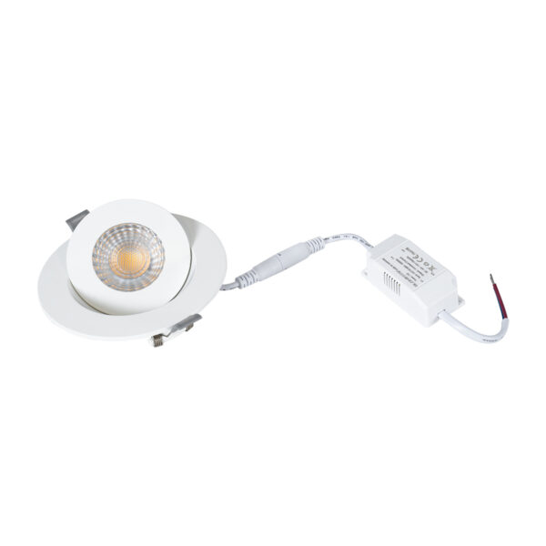 GloboStar® LEXIS JOINT 60991 Χωνευτό LED Κινούμενο Spot Downlight 7W 660lm 45° AC 220-240V IP44 Φ12cm x Υ3.1cm - Στρόγγυλο - Λευκό - Θερμό Λευκό 2700K - Bridgelux Chip - TÜV Certified Driver - 5 Years Warranty - Image 10