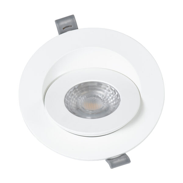 GloboStar® LEXIS JOINT 60991 Χωνευτό LED Κινούμενο Spot Downlight 7W 660lm 45° AC 220-240V IP44 Φ12cm x Υ3.1cm - Στρόγγυλο - Λευκό - Θερμό Λευκό 2700K - Bridgelux Chip - TÜV Certified Driver - 5 Years Warranty - Image 3