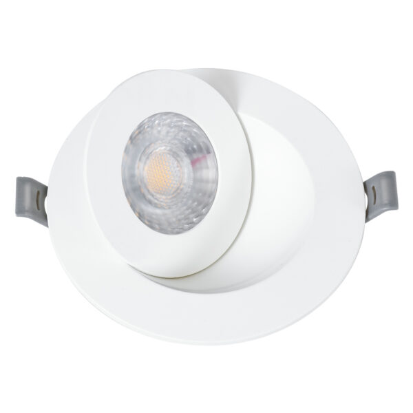 GloboStar® LEXIS JOINT 60991 Χωνευτό LED Κινούμενο Spot Downlight 7W 660lm 45° AC 220-240V IP44 Φ12cm x Υ3.1cm - Στρόγγυλο - Λευκό - Θερμό Λευκό 2700K - Bridgelux Chip - TÜV Certified Driver - 5 Years Warranty - Image 4