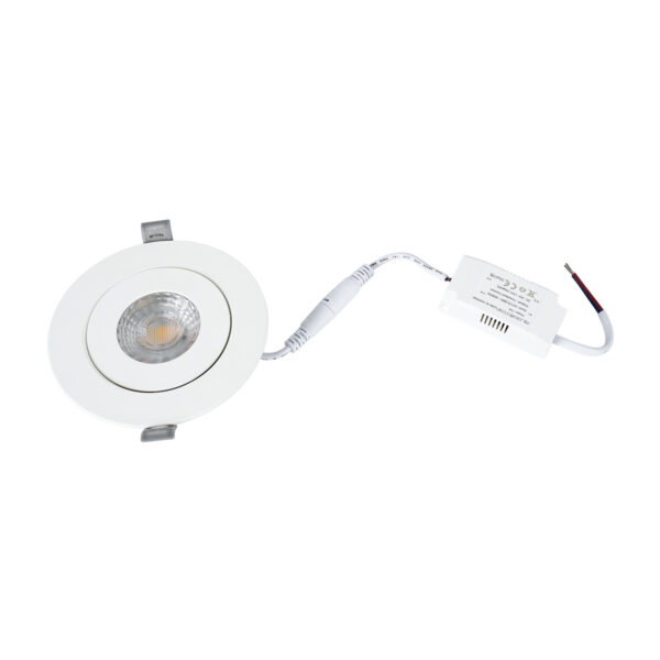 GloboStar® LEXIS JOINT 60991 Χωνευτό LED Κινούμενο Spot Downlight 7W 660lm 45° AC 220-240V IP44 Φ12cm x Υ3.1cm - Στρόγγυλο - Λευκό - Θερμό Λευκό 2700K - Bridgelux Chip - TÜV Certified Driver - 5 Years Warranty - Image 9