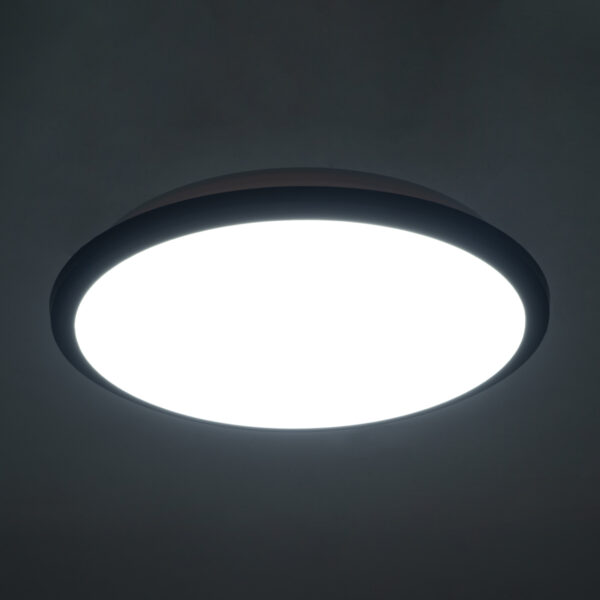 GloboStar® TUFFIN 60996 Πλαφονιέρα Οροφής LED 24W 2760lm 120° AC 220-240V Αδιάβροχη IP54 Φ30 x Υ6.5cm Ψυχρό Λευκό 6000K - Μαύρο - Bridgelux Chips - 3 Years Warranty - Image 8