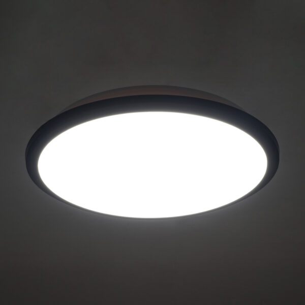 GloboStar® TUFFIN 60997 Πλαφονιέρα Οροφής LED 24W 2640lm 120° AC 220-240V Αδιάβροχη IP54 Φ30 x Υ6.5cm Φυσικό Λευκό 4500K - Μαύρο - Bridgelux Chips - 3 Years Warranty - Image 8