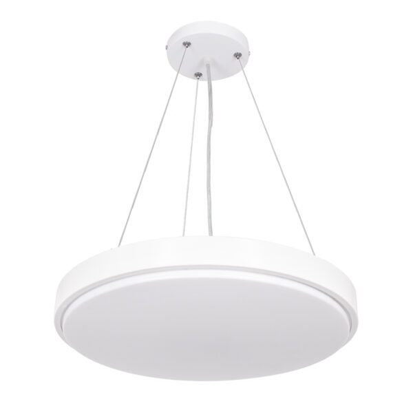 GloboStar® CASPER 61018 Κρεμαστή Πλαφονιέρα Οροφής LED CCT 76W 8372lm 120° AC 220-240V - Εναλλαγή Φωτισμού μέσω Τηλεχειριστηρίου All In One Ψυχρό Λευκό 6000k+Φυσικό Λευκό 4500k+Θερμό Λευκό 2700k Dimmable Φ45cm - Λευκό - 3 Years Warranty - Image 2