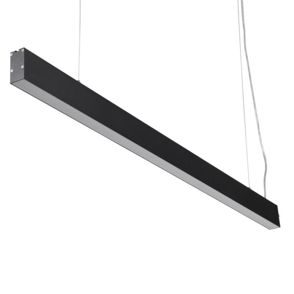 GloboStar® FELIX 61028-P Γραμμικό Κρεμαστό Φωτιστικό Linear LED CCT 54W 6500lm 120° AC 220-240V Μ120 x Π3.5 x Υ7cm - Εναλλαγή Φωτισμού μέσω Τηλεχειριστηρίου All In One Ψυχρό 6000k+Φυσικό 4500k+Θερμό 2700k Dimmable - Μαύρο - 3 Years Warranty - Image 2