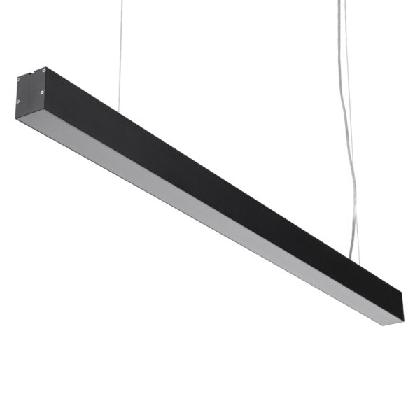 GloboStar® ORION 61030-P Γραμμικό Κρεμαστό Φωτιστικό Linear LED CCT 72W 8600lm 120° AC 220-240V Μ120 x Π5.5 x Υ7cm - Εναλλαγή Φωτισμού μέσω Τηλεχειριστηρίου All In One Ψυχρό 6000k+Φυσικό 4500k+Θερμό 2700k Dimmable - Μαύρο - 3 Years Warranty - Image 2