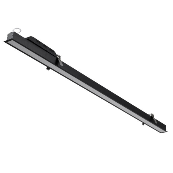 GloboStar® LUCA 61032 Γραμμικό Χωνευτό Φωτιστικό Linear LED CCT 54W 6500lm 120° AC 220-240V Μ121.5 x Π5 x Υ4cm - Εναλλαγή Φωτισμού μέσω Τηλεχειριστηρίου All In One Ψυχρό 6000k+Φυσικό 4500k+Θερμό 2700k Dimmable - Μαύρο - 3 Years Warranty - Image 2