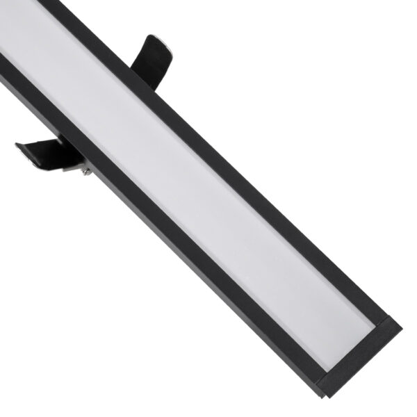 GloboStar® LUCA 61032 Γραμμικό Χωνευτό Φωτιστικό Linear LED CCT 54W 6500lm 120° AC 220-240V Μ121.5 x Π5 x Υ4cm - Εναλλαγή Φωτισμού μέσω Τηλεχειριστηρίου All In One Ψυχρό 6000k+Φυσικό 4500k+Θερμό 2700k Dimmable - Μαύρο - 3 Years Warranty - Image 6