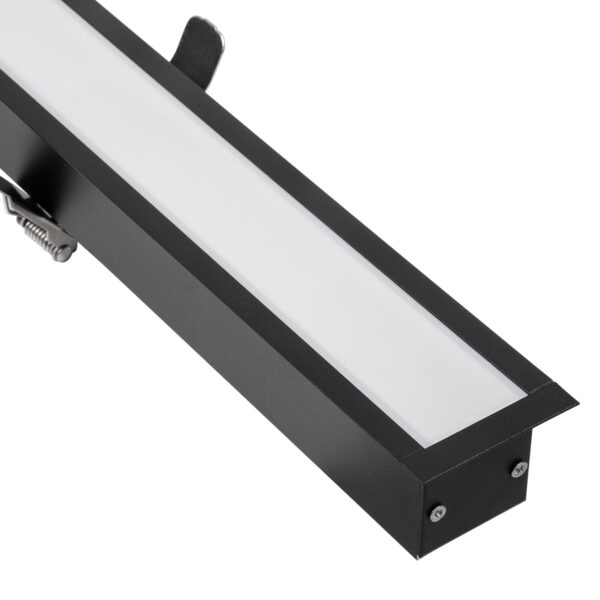 GloboStar® LUCA 61032 Γραμμικό Χωνευτό Φωτιστικό Linear LED CCT 54W 6500lm 120° AC 220-240V Μ121.5 x Π5 x Υ4cm - Εναλλαγή Φωτισμού μέσω Τηλεχειριστηρίου All In One Ψυχρό 6000k+Φυσικό 4500k+Θερμό 2700k Dimmable - Μαύρο - 3 Years Warranty - Image 7