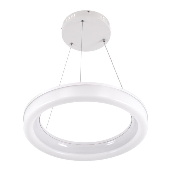 GloboStar® ARIANA 61038 Κρεμαστή Πλαφονιέρα Οροφής Κύκλος LED CCT 55W 6376lm 120° AC 220-240V - Εναλλαγή Φωτισμού μέσω Τηλεχειριστηρίου All In One Ψυχρό Λευκό 6000k+Φυσικό Λευκό 4500k+Θερμό Λευκό 2700k Dimmable Φ48cm - Λευκό - 3 Years Warranty - Image 2