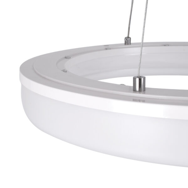 GloboStar® ARIANA 61038 Κρεμαστή Πλαφονιέρα Οροφής Κύκλος LED CCT 55W 6376lm 120° AC 220-240V - Εναλλαγή Φωτισμού μέσω Τηλεχειριστηρίου All In One Ψυχρό Λευκό 6000k+Φυσικό Λευκό 4500k+Θερμό Λευκό 2700k Dimmable Φ48cm - Λευκό - 3 Years Warranty - Image 6